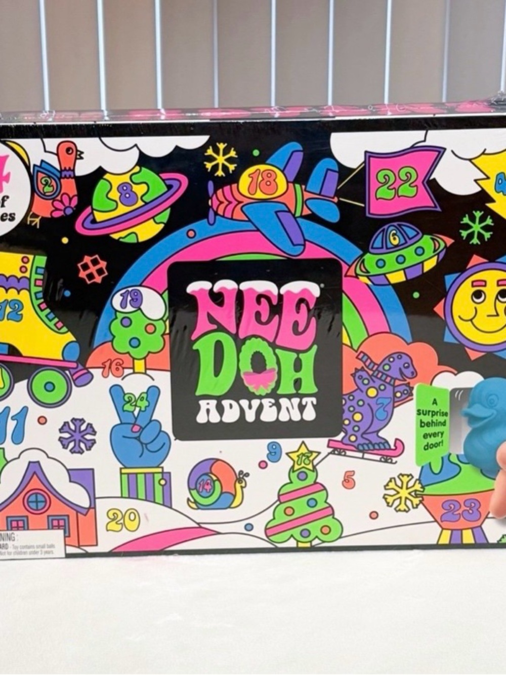 NeeDoh Advent Calendar — Bright Pink & Green Kids Squishy Surprise